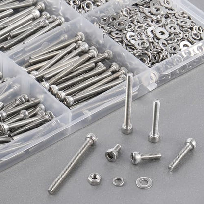 VGBUY 298pcs M4 Screws Assortment, M4 Screws Bolts for 3D Printer DIY, Hex Socket Head Cap Screw Bolts Nuts Washer Kit, 304 Stainless Steel, 25/30/35/40/45/50mm - size: M4x25/30/35/40/45/50mm, style: Socket Head