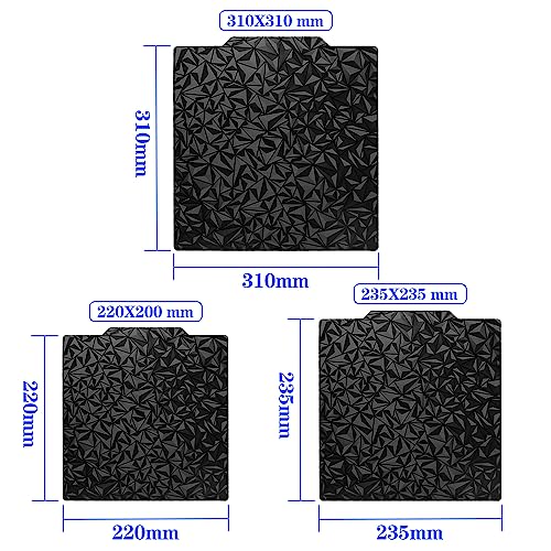 3D Print Bed Textured PEI Surface + Smooth PEO Surface Build Plate 310x310mm for CR-10, Artillery SW-X1/X2, Anet A8 Plus 3D Printer Platform（No Magnetic Base） - size: 310*310mm, style: Textured PEI+Smooth PEO (No Magnetic Base)