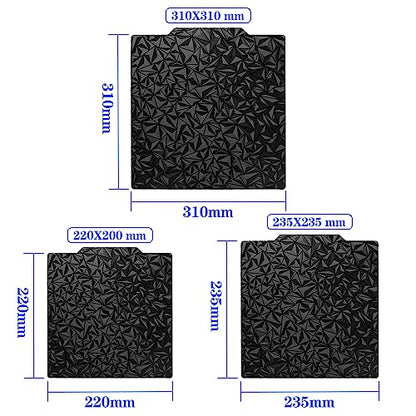 3D Print Bed Textured PEI Surface + Smooth PEO Surface Build Plate 310x310mm for CR-10, Artillery SW-X1/X2, Anet A8 Plus 3D Printer Platform（No Magnetic Base） - size: 310*310mm, style: Textured PEI+Smooth PEO (No Magnetic Base)