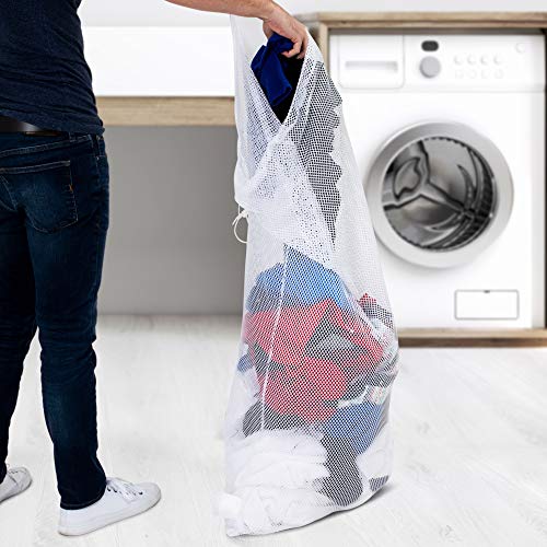 Champion Sports Mesh Equipment Bag – Heavy-Duty Nylon Drawstring Bag with Lock & ID Tag, Breathable Storage Sack for Balls, Swim Gear, Laundry & Toys, Multiple Sizes & Colors - color: Navy, size: 24" x 48"
