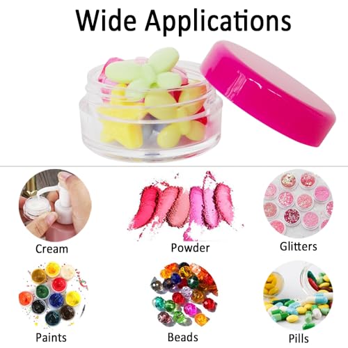 20pcs 3ml Small Jars, Mini Cosmetic Sample Empty Plastic Container - color: 20x 3ml Rose Red