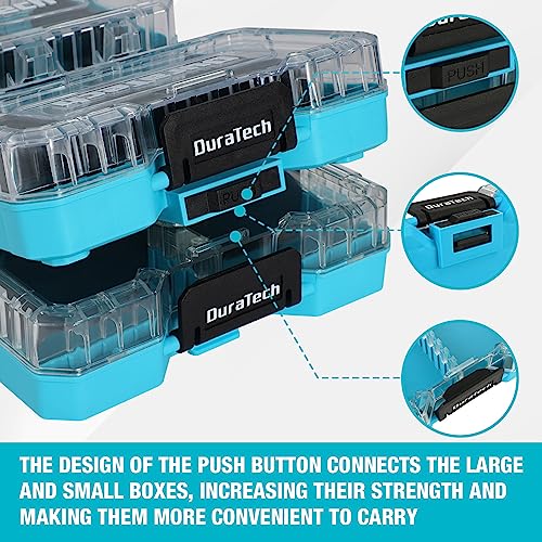 DuraTech 3-Piece Small Parts Tool Box Organizer with 14 Dividers