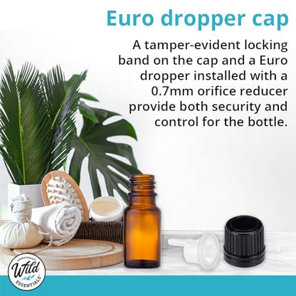 Amber Glass Bottles 10ml | Euro Dropper Caps - Essential Oil 192 Pack Set - size: 10ml Pack of 192