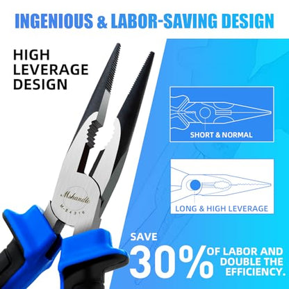 Needle Nose Pliers 6.5" Long Nose Pliers for Wire Bending, High Carbon Steel Needle Nose Plier, Serrated Jaw Pliers for Jewelry Making, Electronics Repair, Object Grasping, Craft Making - size: 6.5"-1Pack-TPR
