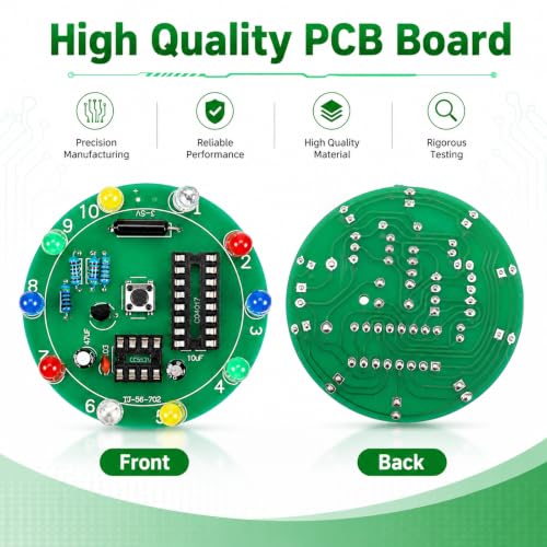 2PCS DIY Electronic Soldering Kit Training Board, DIY Lucky Wheel LED Light Soldering Practice Kit, Circuit Board Solder Project Solder Practice Kits for Electronics Beginners to Learn and Training