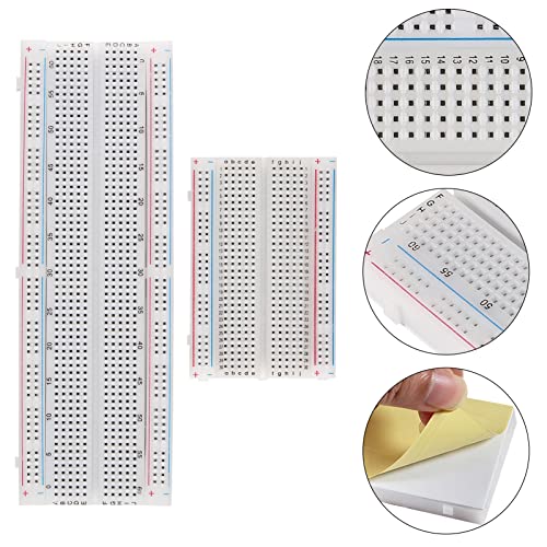 Breadboard Kit with Power Supply Module 2pcs 830 Point 2pcs 400 Point Solderless Breadboards 130pcs Flexible Jumper Wires 2pcs 9V Battery Clip Connector T-Type for Raspberry Pi
