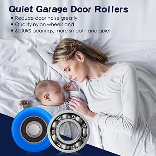 Lounsweer 117 Pcs Garage Door Roller Hardware Kit Nylon Quiet, Blue - color: Blue