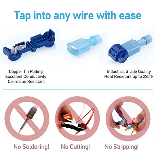TICONN T Tap Wire Connectors, T Wire Quick Splice Connector, T Connectors for Wiring with Storage Case (480 Pcs) - style: 480 Pcs