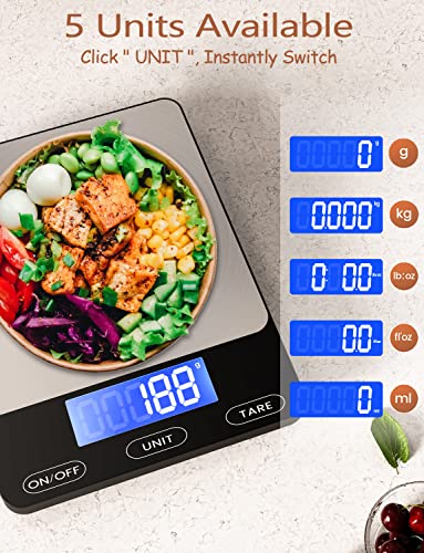 Food Scale -33lb Digital Kitchen Scale for Food Ounces Grams Rechargeable - size: Medium