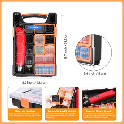 Kuject Mini Heat Shrink Gun Kit, 820PCS Solder Seal Wire Connectors & Heat Shrink Tubing Kit, Waterproof Heat Shrink Wire Connectors Kit with 482~752°F Heat Gun for Marine Automotive Wiring, AWG26-10