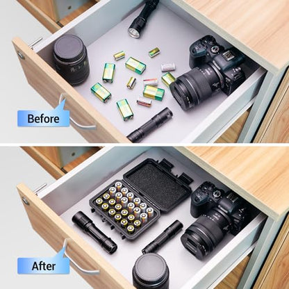 24 Slots CR2 CR123 CR123A Lithium Battery Organizer Case IP67 Waterproof - color: 24 Slots CR123 Battery Case