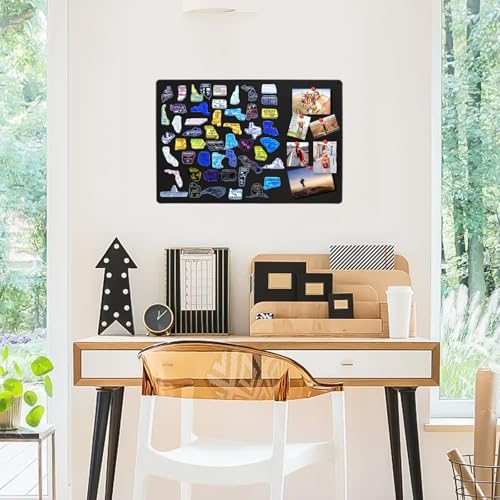 MAXECHO 2 Pack Black Magnetic Bulletin Board, 17.5"x13.5" Magnet Boards for Wall, Cabinet to Display Photos, Notes - color: Black