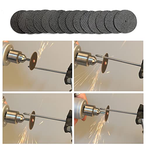 50pcs Rotary Tool Cut Off Wheels 1-1/4'' Fiberglass Reinforced Cutting Wheel Discs with 4Pcs Mandrels Rotary Tool Accessories for Cutting Metal, Wood, Stone - style: 1-1/4''