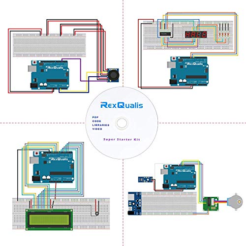 REXQualis Super Starter Kit Based on Arduino UNO R3 with Tutorial and Controller Board Compatible with Arduino IDE