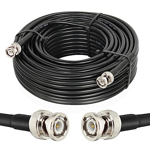 MOOKEERF BNC Cable 75ft,Low Loss KMR240 BNC Male to Male Coax Cable 50 Ohm for Antennas, RF Radios, Modems, Oscilloscopes, Spectrum, Signal Generator, etc - size: 75FT