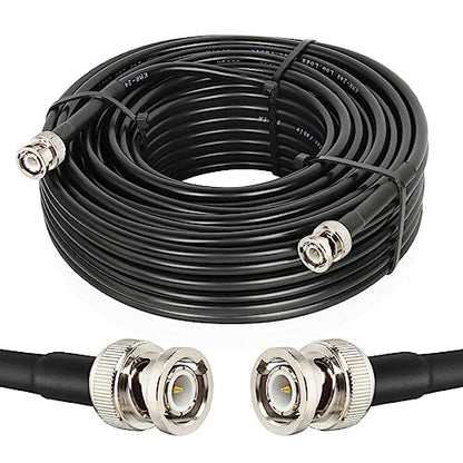 MOOKEERF BNC Cable 75ft,Low Loss KMR240 BNC Male to Male Coax Cable 50 Ohm for Antennas, RF Radios, Modems, Oscilloscopes, Spectrum, Signal Generator, etc - size: 75FT