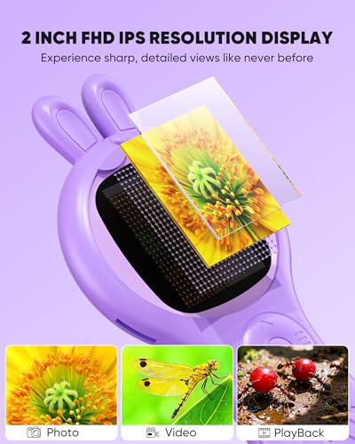 T TAKMLY Mini Pocket Digital Microscope, Macro Fixed Focus Magnifying Glass, Portable Handheld USB Digital Microscope 500x Magnification, 4X Zoom - color: Purple Rabbit
