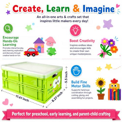FUNZBO Arts and Crafts Supplies for Kids -Toddler Craft Kits - size: Storage Box Set (Large)