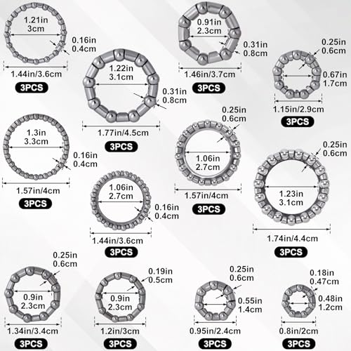 Bike Bearings, Bike Balls, BMX Bicycle Parts, Ball Bearing Fixed Cage for Bicycles 4mm to 8mm / 1/6'' to 1/3'' Repair Accessories - color: 12sizes,36pcs