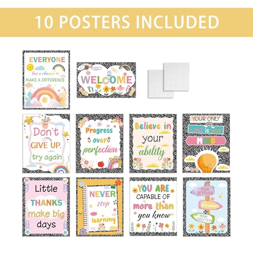 Composition Notebook Classroom Decor, Motivational Back to School Posters - color: Welcome Back to School