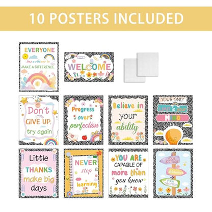 Composition Notebook Classroom Decor, Motivational Back to School Posters - color: Welcome Back to School