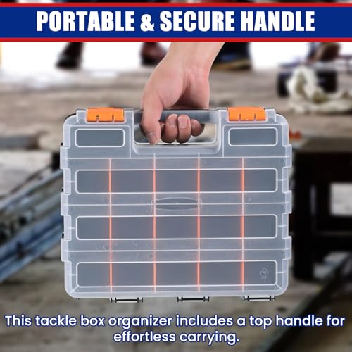 NYXOVA 2Pcs Small Parts Organizer, Hardware Organizer Box - color: Orange