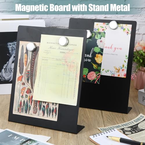 Fainne 2 Pcs Magnetic Stand Bulletin Board Metal, Black, 11 x 8.5 Inches - color: Black, size: 11 x 8.5 Inches
