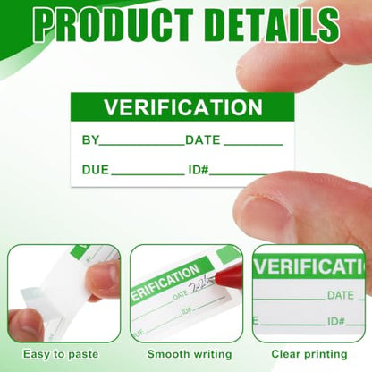 350 Pcs Verification Labels, 1.5" x 0.625", No Flap with Dispenser Box - style: No Flap with Dispenser Box