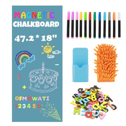 Magnetic Chalkboard Contact Paper for Wall 47.2" x 18" with Starter Kit - color: Celadon 1pc, size: 47.2"W x 18"H
