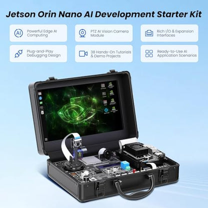 ELECROW AI Starter Kit for Jetson Orin Nano with 11.6" Screen, 30 Sensors