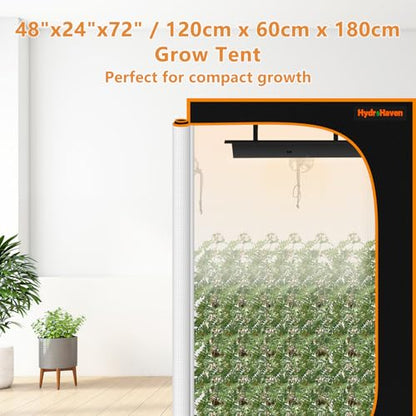 4x2 Grow Tent Kit (48"x24"x71") - Heavy-Duty 600D Diamond Mylar Lining, 98% Reflective, Viewing Window & Waterproof Floor Tray for Hydroponics Indoor Growing - size: 48"x24"x71"