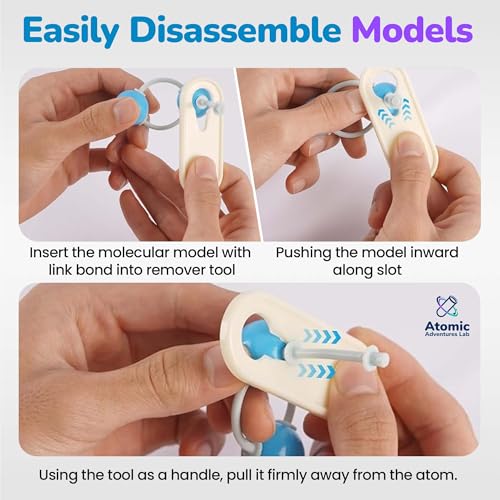 Educational Molecule Model Kit for Kids - Organic Chemistry Molecular Model Kit with Guide & STEM Learning Activity Cards for Teens & Adults to Build 3D Molecules, Atoms, Bonds
