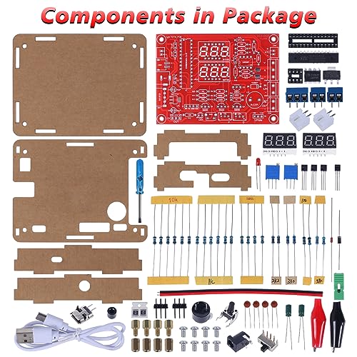 MiOYOOW Soldering Practice Kit, DIY PWM Adjustable Signal Generator Voltage Current Tester Electronics Project Kit, LED Display Multifunctional Frequency Counter Soldering Kit for Learning