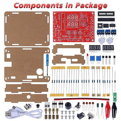 MiOYOOW Soldering Practice Kit, DIY PWM Adjustable Signal Generator Voltage Current Tester Electronics Project Kit, LED Display Multifunctional Frequency Counter Soldering Kit for Learning