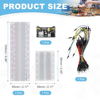 MECCANIXITY Breadboard Kit with Power Supply Module 830/400 Tie-Points