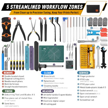 70 PCS 3D Printer Tool Kit, 3D Printer Accessories & Cleaning Kit
