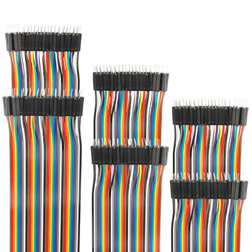 120pcs 15cm Breadboard Jumper Wires Male to Male Multicolored Dupont Wire 5.9 inch 1pin-1pin 2.54mm Connector for DIY Arduino Raspberry PI 10 15 20 30 40 50 100cm Optional Ribbon Cables - color: 120pcs Male to Male, size: 5.9 inch (15cm)