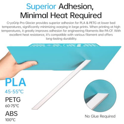 BIQU CryoGrip Pro Glacier Panda Build Plate for Bambu-Lab 3D Printers - color: Glacier-Blue, size: 257*257MM, style: Glacier