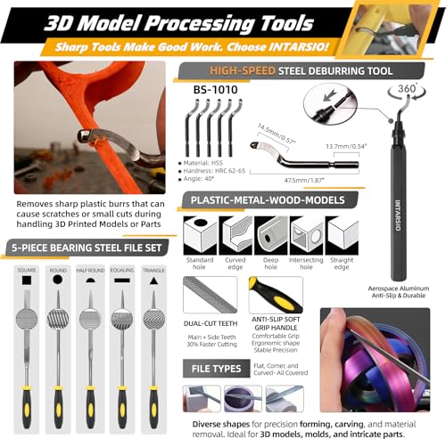 59pcs 3D Printer Tools Kit with Hard Case, 3D Printer Accessories incl Deburring Tool, Digital Caliper, Hygrometer, Nozzle Clog Poke, Pilers, Flush Cutter, for Bambu Lab, Ender 3, FDM/SLA Printers etc - style: Super 3D Box