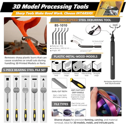 59pcs 3D Printer Tools Kit with Hard Case, 3D Printer Accessories incl Deburring Tool, Digital Caliper, Hygrometer, Nozzle Clog Poke, Pilers, Flush Cutter, for Bambu Lab, Ender 3, FDM/SLA Printers etc - style: Super 3D Box