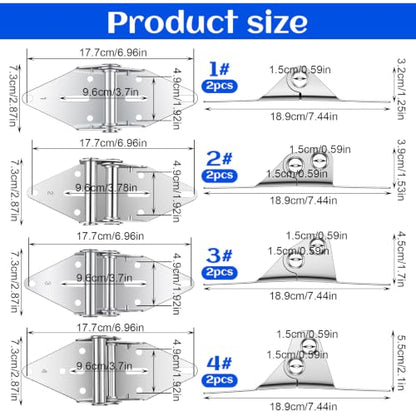 8 Pcs Garage Door Hinges Heavy Duty #1#2#3#4 Galvanized Steel