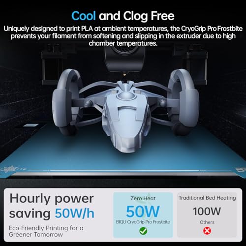 BIQU CryoGrip Pro Frostbite Build Plate for K1 Max, Ender-3 V3 Plus - color: Frostbite-Blue, size: 310*315MM, style: Frostbite