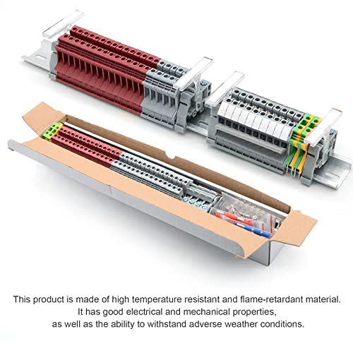 Terminal Block Kit, Rail Type Voltage Terminal, Gray & Red - color: Red & Grey, size: Terminal Block Kit