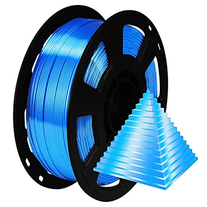 BBLIFE Silk PLA Filament, Sapphire Blue 1.75mm PLA 3D Printer Filament - color: Blue