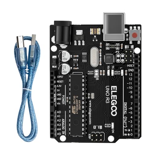 ELEGOO UNO R3 Microcontroller Board ATmega328P+ATmega16U2 with USB Cable - size: 2.96 x 2.1 x 2.54 inch