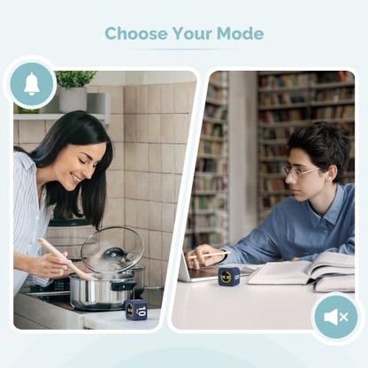KADAMS Pomodoro Timer – Visual Cube with 5/10/30/60 Min Presets, LED Countdown Ring & Count Up Mode, Silent Flip Productivity Timer for Study, Classroom, Office, Cooking (Navy Blue 5-10-30-60) - color: Navy Blue 5-10-30-60