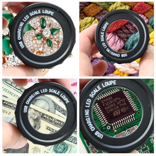30X Loupe Magnifier Eye Loops Magnifying Glass Jewelry Coin Supplies - style: Rechargeable