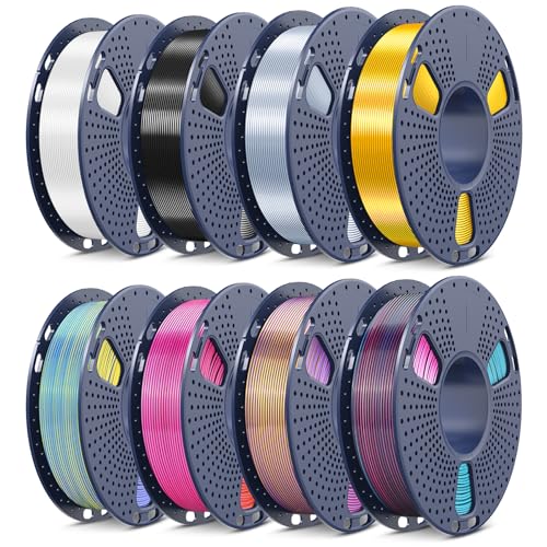 SUNLU 250g Filament Bundle 1.75mm, Multicolor 3D Printer Filament - color: Silk Spool-quadruple Color Filament*4, Single Color Filament*4