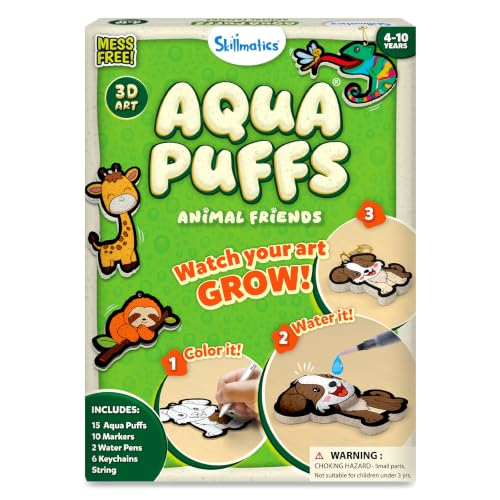 Skillmatics Aqua Puffs Animals, Art & Craft, Paint by Number, Gift for Kids - color: Animals
