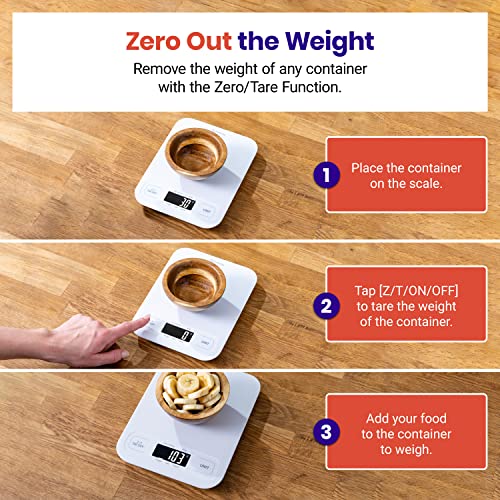 Etekcity Food Kitchen Scale, Digital Grams and Ounces, Large - color: Clean White